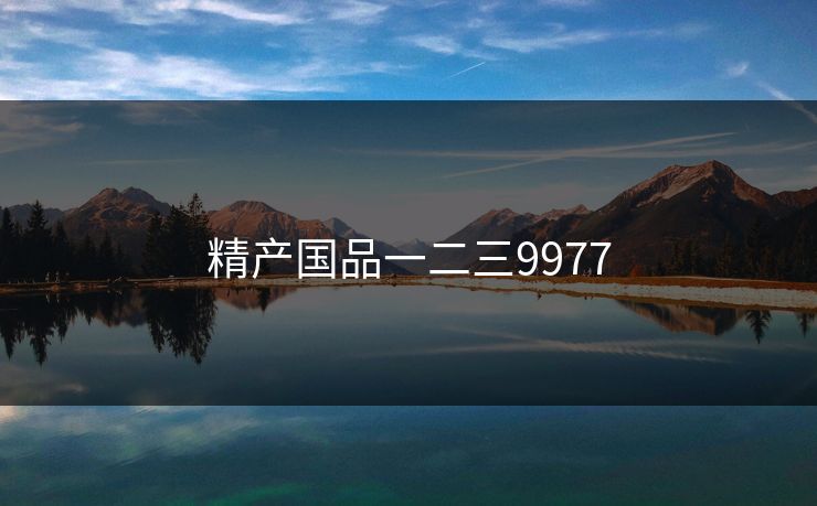 精产国品一二三9977 精产国品一二三9977