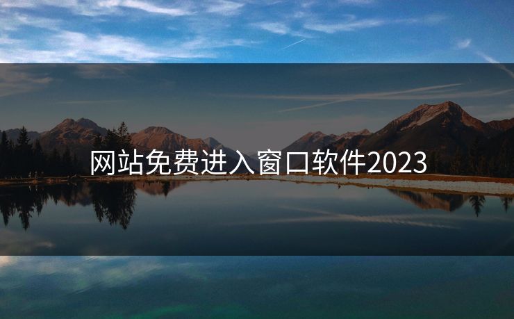 网站免费进入窗口软件2023